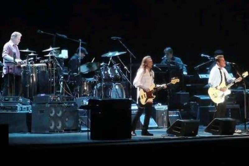 The Eagles perform their first Middle East gig at Dubai's Sevens Stadium.