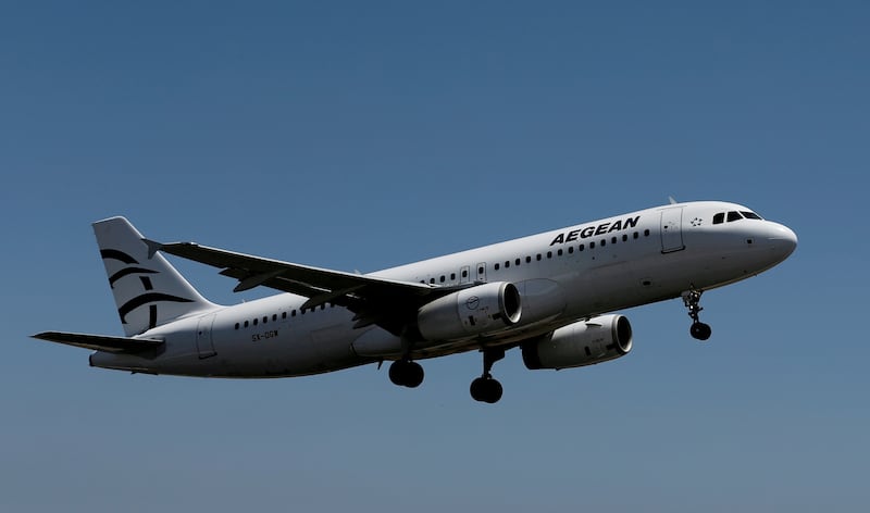 An Aegean Airlines Airbus A320-200 aircraft. Examiners say damage found on one of they airline's planes may have been caused by ground equipment before arriving in Beirut. Photo: Reuters