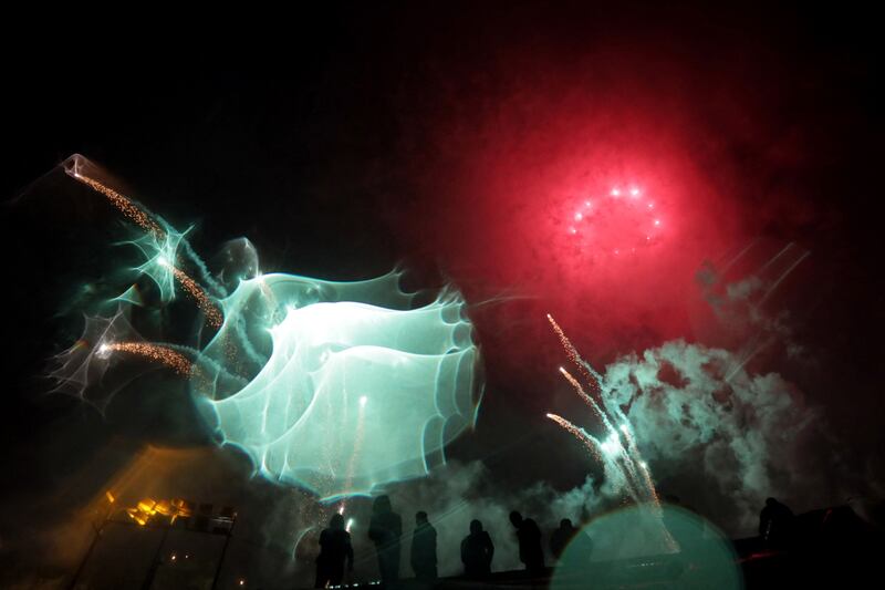 Fireworks light up the sky during Nowruz celebrations in Akre, in Iraq's semi-autonomous Kurdish region. AFP