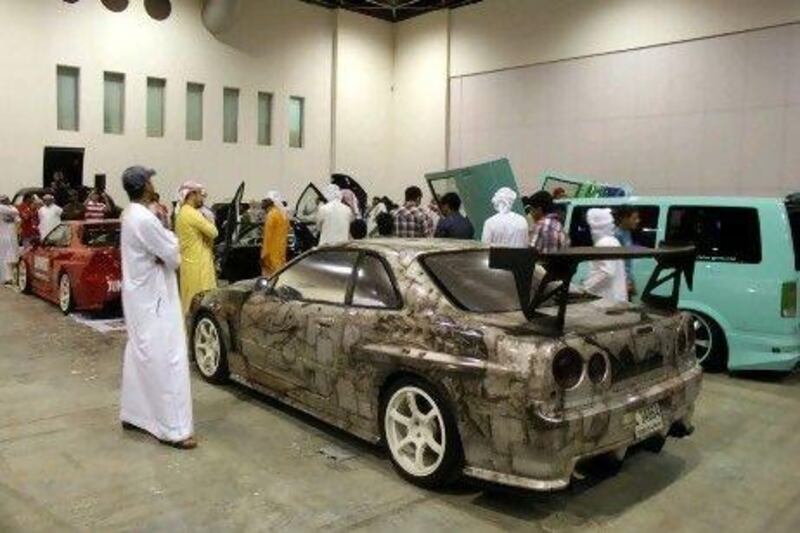 This highly modified Nissan Skyline featured in the Middle East Motor Tuning Show's air brush paint job competition. Courtesy of Sharjah Expo Centre