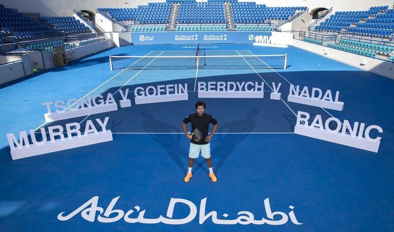 Jo-Wilfried Tsonga, who will face David Goffin in the first round, was on hand to help with the draw. Courtesy: Mubadala World Tennis Championship. 