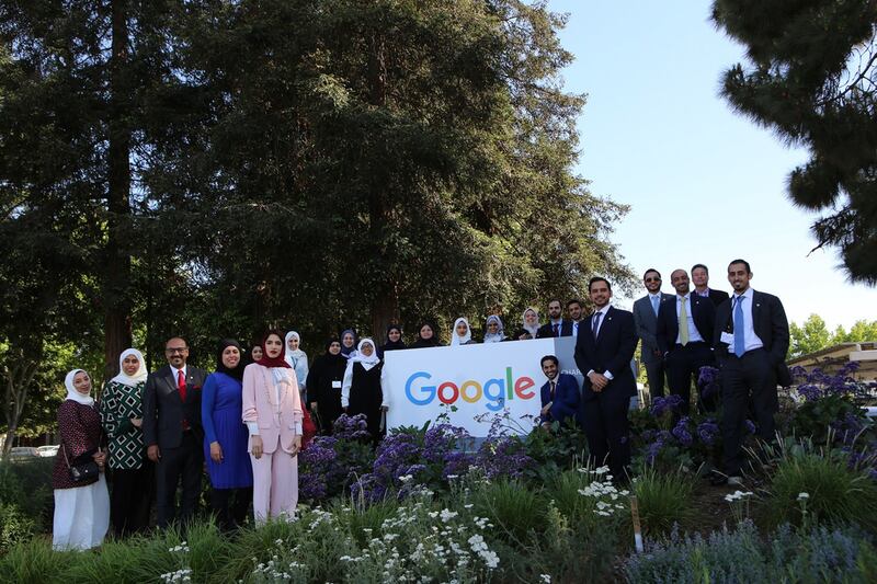 A group of young Emiratis from the Government Leaders Programme visit Google. Courtesy Prime Minister’s Office