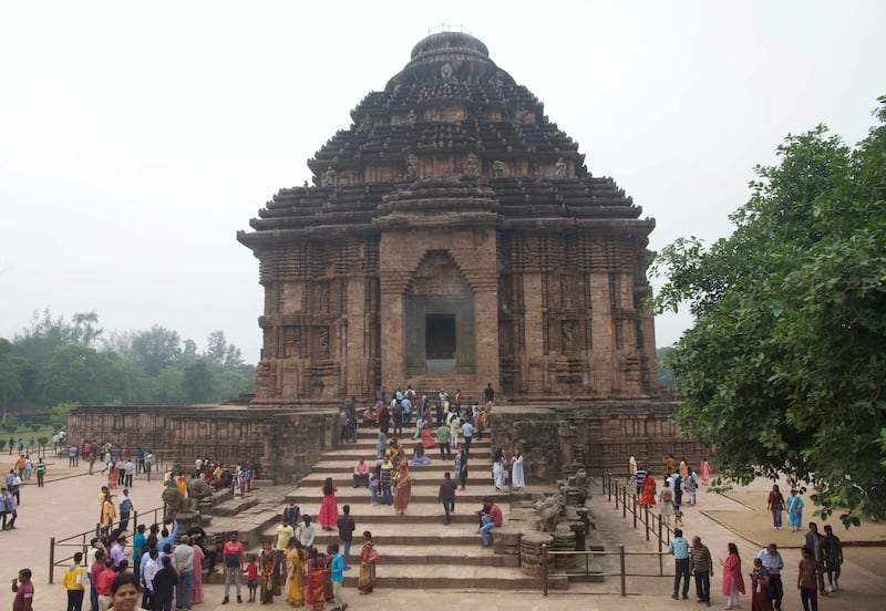 The 13th-century Sun Temple in Konark, near the Bay of Bengal, eastern India, depicts a mythological chariot being pulled to heaven. Taniya Dutta / The National