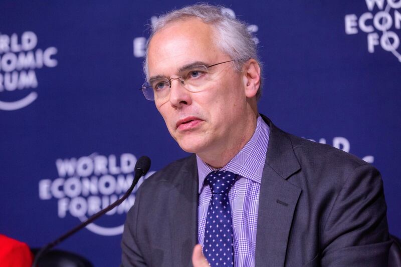 Richard Hatchett, Chief Executive Officer of the Coalition for Epidemic Preparedness and Innovations, CEPI, speaking at the „ Press Conference: Delivering on the Urgent Need for Frontline Healthcare Workers “ at the World Economic Forum Annual Meeting 2020 in Davos-Klosters, Switzerland, 23 January 2020. Media Village - Press Conference Room. Copyright by World Economic Forum/Christian Clavadetscher