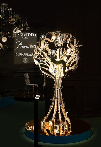 'Tree of Life' sculpture by Christofle, for the The French Art De Vivre, A Dream to Share exhibition at Expo 2020 Dubai. Photo: Chalhoub Group