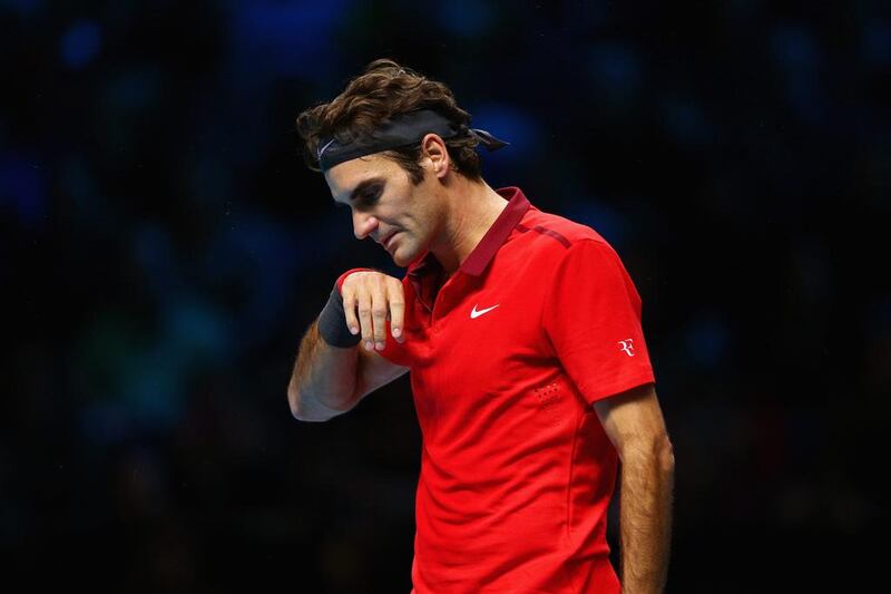 Roger Federer is shown during the Barclays ATP World Tour Finals at O2 Arena on November 15, 2014, in London, England. Clive Brunskill / Getty Images