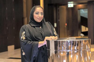 ABU DHABI, UNITED ARAB EMIRATES. 20 November 2018. The Champion of Tolerance price giving held by the Ministry of Tolerance. Winner Maitha Murshed. (Photo: Antonie Robertson/The National) Journalist: Balquees Basalom. Section: National.