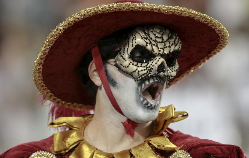 Revellers of the Nene de Vila Matilde samba school perform during the second night of carnival parade at the Sambadrome in Sao Paulo. Miguel Schincariol / AFP Photo