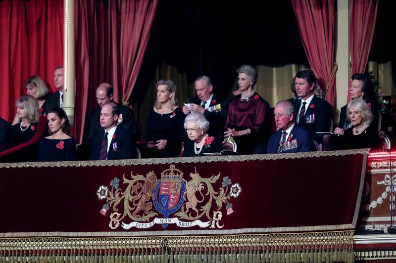 The royal family gathers for the annual Royal British Legion Festival of Remembrance. AFP