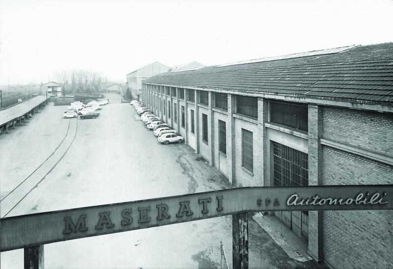 The Maserati factory, shown here in the 1960s. Maserati began in 1914 under the management of Alfieri Maserati and two of his brothers. Courtesy Maserati