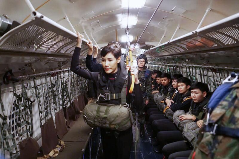 Thai royal consort Sineenat in her paratrooper uniform, in an image released by the royal palace of Thailand in August. AFP