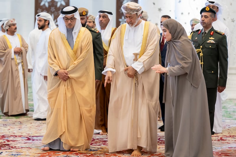 Sultan Haitham and Sheikh Mansour at the Sheikh Zayed Grand Mosque