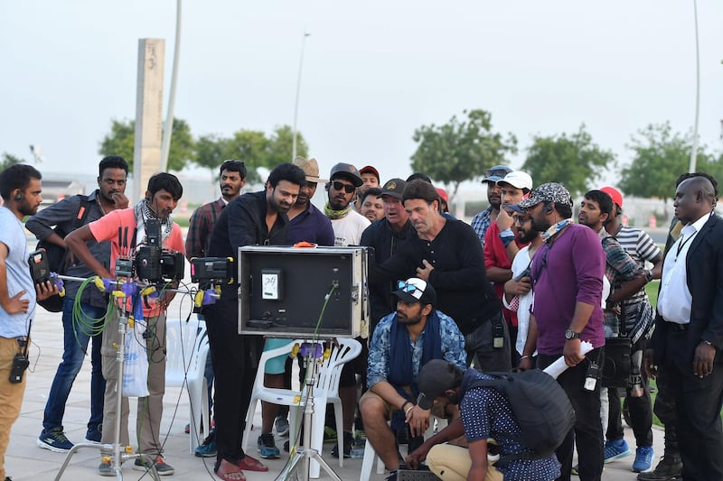 The cast and crew of 'Saaho' in Abu Dhabi. Courtesy of twofour54