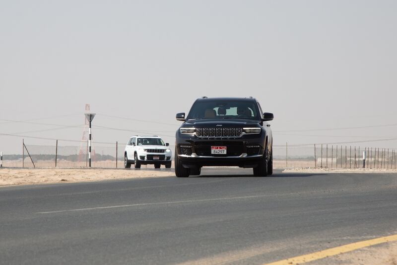 A Grand Cherokee convoy on the move in Abu Dhabi