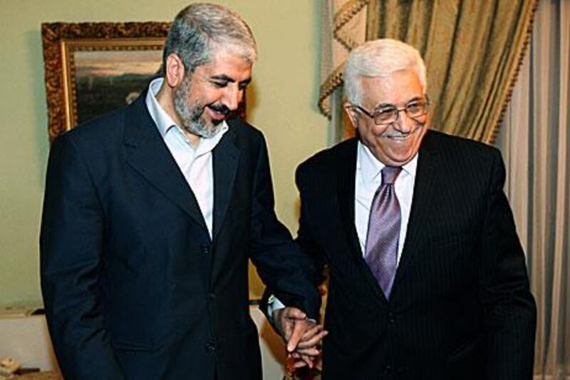 Khaled Mashaal, the leader of Hamas, left, has been an instrumental force behind Hamas' reconciliation accord with Fatah last month.