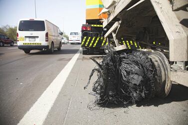 Drivers have been asked to ensure the safety of their vehicle’s tyres, especially during the hot summer months. Lee Hoagland / The National