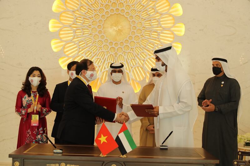 Emirati and Vietnamese officials after the signing of a cultural co-operation pact. Photo: UAE Ministry of Culture and Youth