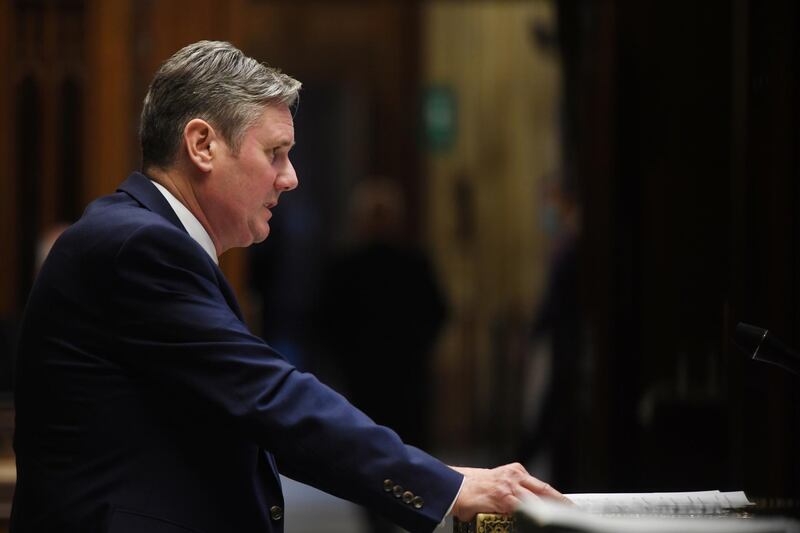 Britain's opposition Labour Party leader Keir Starmer speaks during the public health debate centred around the coronavirus disease (COVID-19) outbreak, at the House of Commons in London, Britain, November 4, 2020. UK Parliament/Jessica Taylor/Handout via REUTERS  THIS IMAGE HAS BEEN SUPPLIED BY A THIRD PARTY. MANDATORY CREDIT. IMAGE MUST NOT BE ALTERED