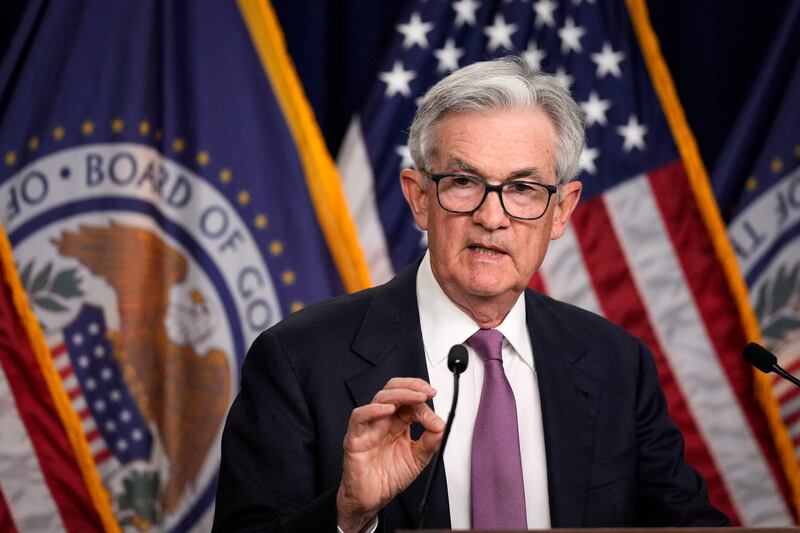 US Federal Reserve Chairman Jerome Powell speaks at a news conference following the decision to hold rates steady in June. AFP