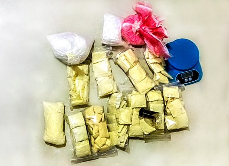 Sharjah Police seized 7.6kg of crystal meth, 494g of hashish and other drug paraphernalia