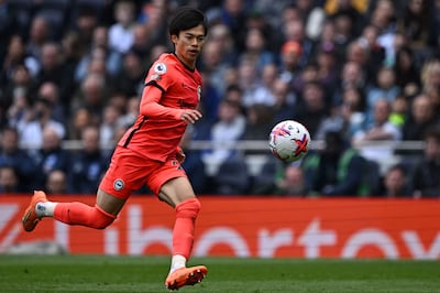 Brighton's Kaoru Mitoma had a goal disallowed and a penalty appeal turned away during the 2-1 defeat at Tottenham. AFP