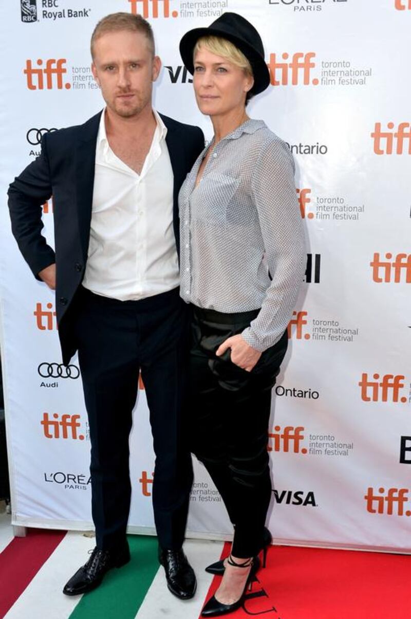 Ben Foster, left, and Robin Wright co-starred in Rampart. The actors are now engaged. Alberto E. Rodriguez/Getty Images/AFP
