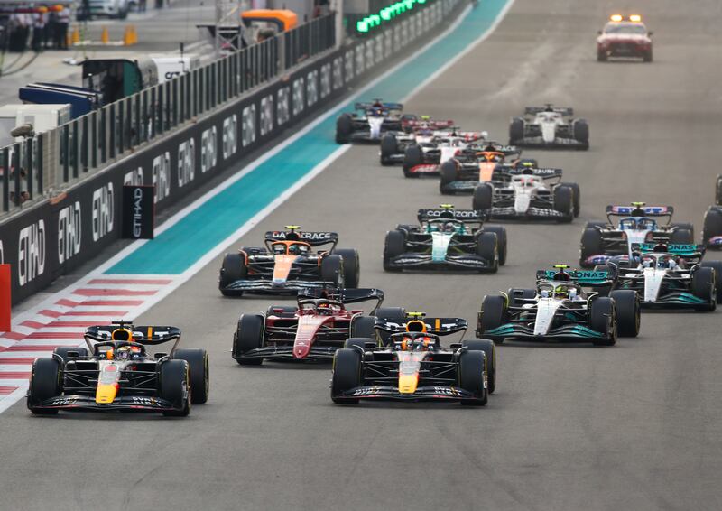 The start of the race at Yas Marina Circuit