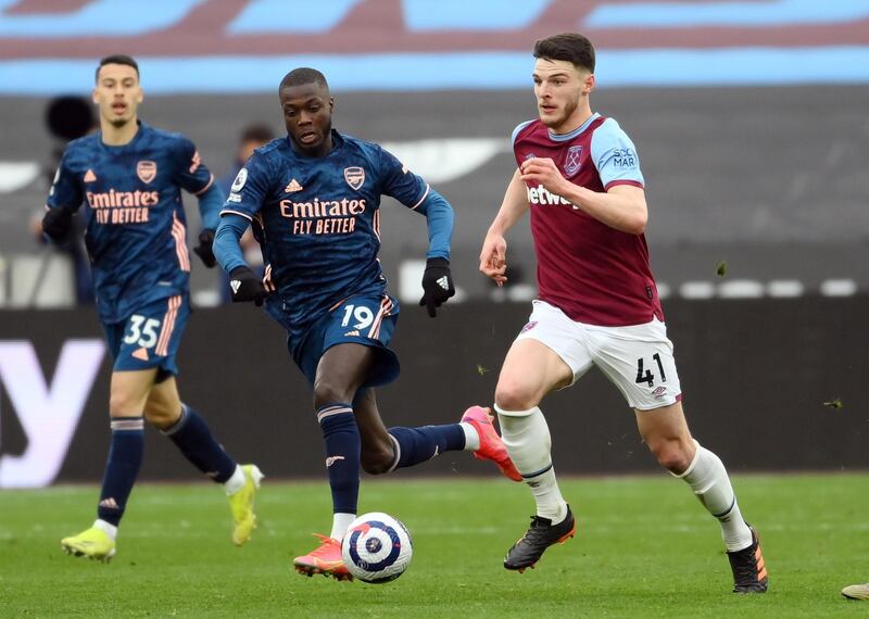 Declan Rice - 8: The fulcrum for West Ham in a magnificent first-half performance as he controlled the midfield. Different story in second period though as Odegaard became real attacking danger with Rice - and West Ham - more on the back foot. Magnificent and uncharacteristic charge up field from his own penalty box with five minutes to go that ended with Leno beating away his powerful strike. Reuters