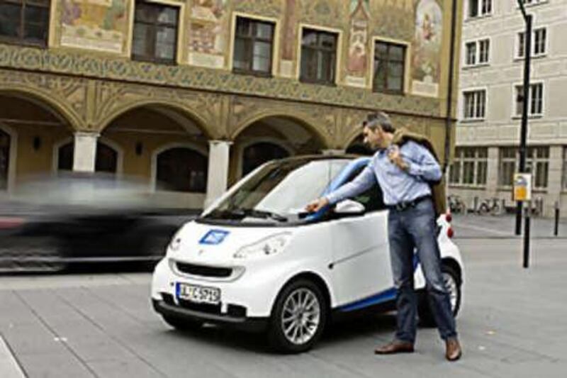 Once registered, car2go users can drive a smart car for Dh1 a minute.