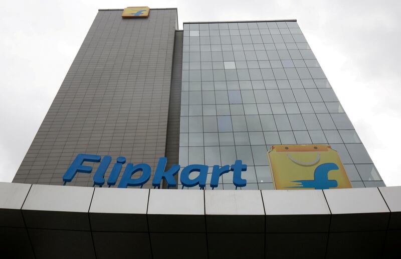 FILE PHOTO: The logo of India's largest e-commerce firm Flipkart is seen on the facade of the company's headquarters in Bengaluru, India July 7, 2017. REUTERS/Abhishek N. Chinnappa/File photo