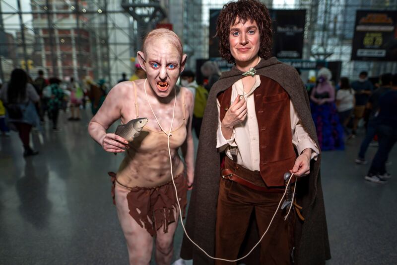 Cosplayers dressed as Gollum and Frodo Baggins from 'The Lord of the Rings' at the New York Comic Con. Charles Sykes / Invision / AP