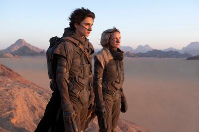 Timothee Chalamet and Rebecca Ferguson in a scene from 'Dune'. Photo: Warner Bros