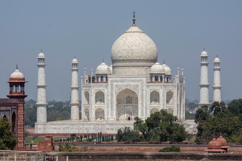 AGRA, INDIA - MARCH 18: A deserted view of the historic monument Taj Mahal, closed for tourists to prevent spread of Covid-19, on March 18, 2020 in Agra, India. With coronavirus cases in India inching towards 150, the government has decided to keep all the public monuments and museums - including the iconic Taj Mahal and Red fort - shut until the end of this month. This is only the third time in history that the historic monument has been closed. The number of Covid-19 cases continue to rise in India which is the second most populated country in the world behind China. (Photo by Yawar Nazir/Getty Images)