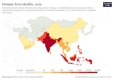 Dengue fever deaths around the world