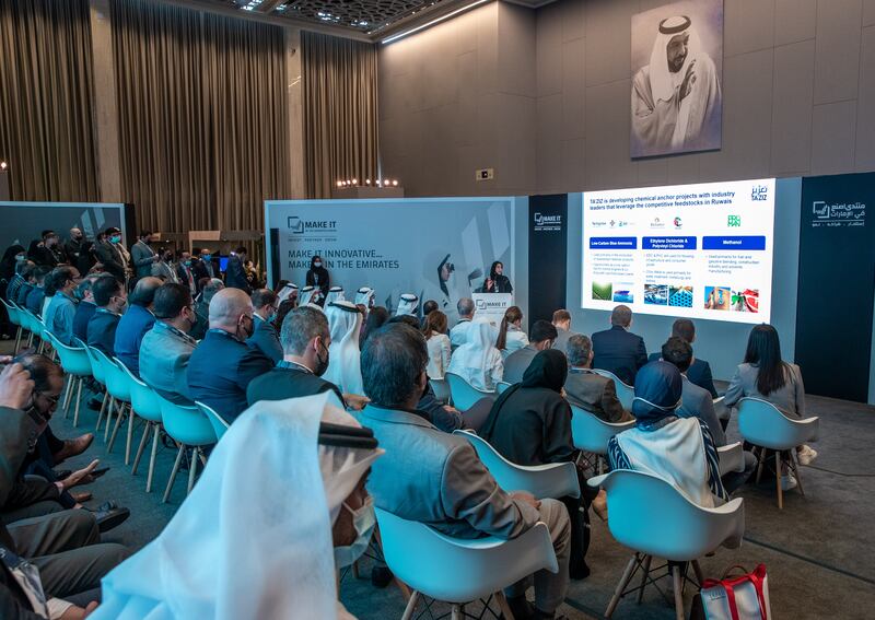 Delegates attend a session on the second day of the Make it in the Emirates forum in Abu Dhabi. All photos: Victor Besa / The National