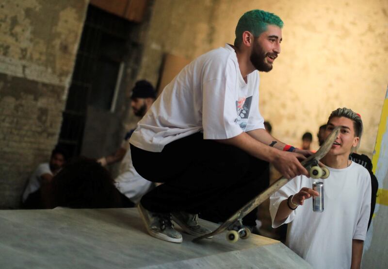 Egyptian skateboarder, Yassin El Attar, looks on before the start of the Red Bull Mind The Gap skateboarding event at Townhouse Gallery, near Tahrir Square, in the Egyptian capital Cairo. Reuters