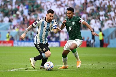 Saudi Arabia's Salem Al Dawsari scored the winning goal against Lionel Messi's Argentina in the 2022 World Cup group stage. Getty Images