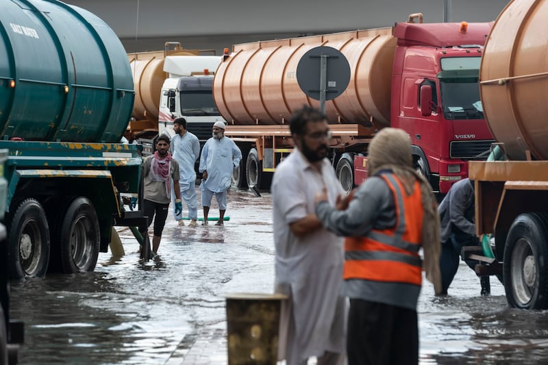 Clean-up efforts began in Dubai after heavy rain. Antonie Robertson/The National