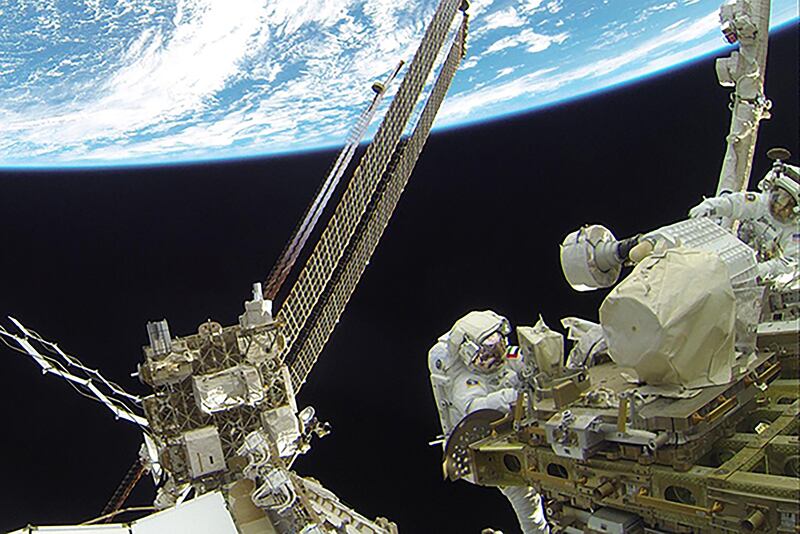 The spacewalk lasted six and a half hours. Photo: @Astro_Alneyadi / Twitter