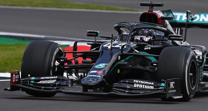 Mercedes' British driver Lewis Hamilton drives during the British Grand Prix. AFP