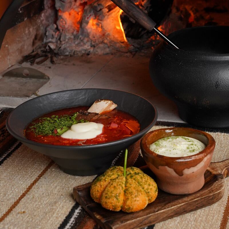 Traditional Ukrainian borscht