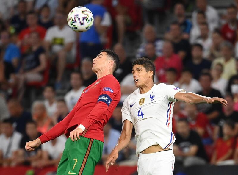 Raphael Varane - 6, Got away with the strange decision to make a header that fell at Ronaldo’s feet and looked awkward at times. EPA