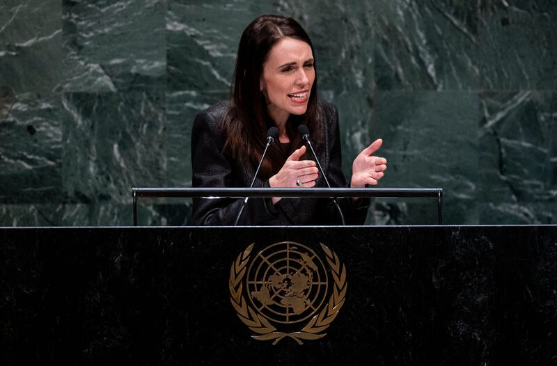 Ms Ardern speaks during the 74th session of the UN General Assembly at the UN headquarters, in New York. AFP