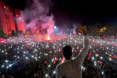 Ekrem Imamoglu celebrated a landmark win on Sunday in a closely watched repeat Istanbul mayoral election that ended weeks of political tension in Turkey. AP