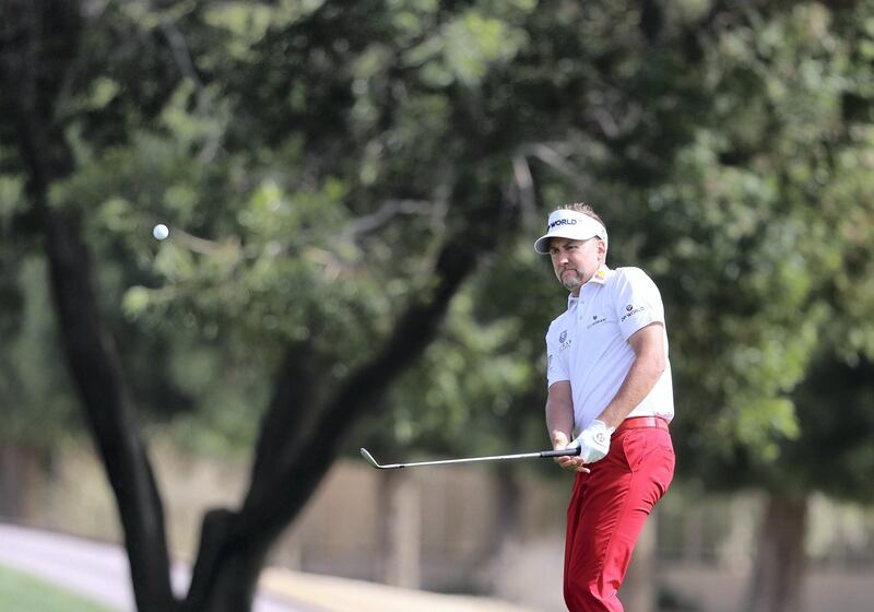 Dubai, United Arab Emirates - Reporter: Paul Radley and John McAuley: Ian Poulter plays a shot on the 10th hole on the 4th and final day of the Omega Dubai Desert Classic. Sunday, January 26th, 2020. Emirates Golf Club, Dubai. Chris Whiteoak / The National