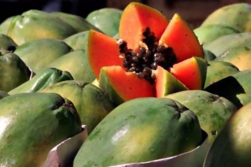 Papayas contain potassium, which counteracts the bloating effects of sodium.