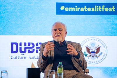 Succession actor and author Brian Cox appeared at Emirates Airline Festival of Literature in Dubai last year. Leslie Pableo / The National