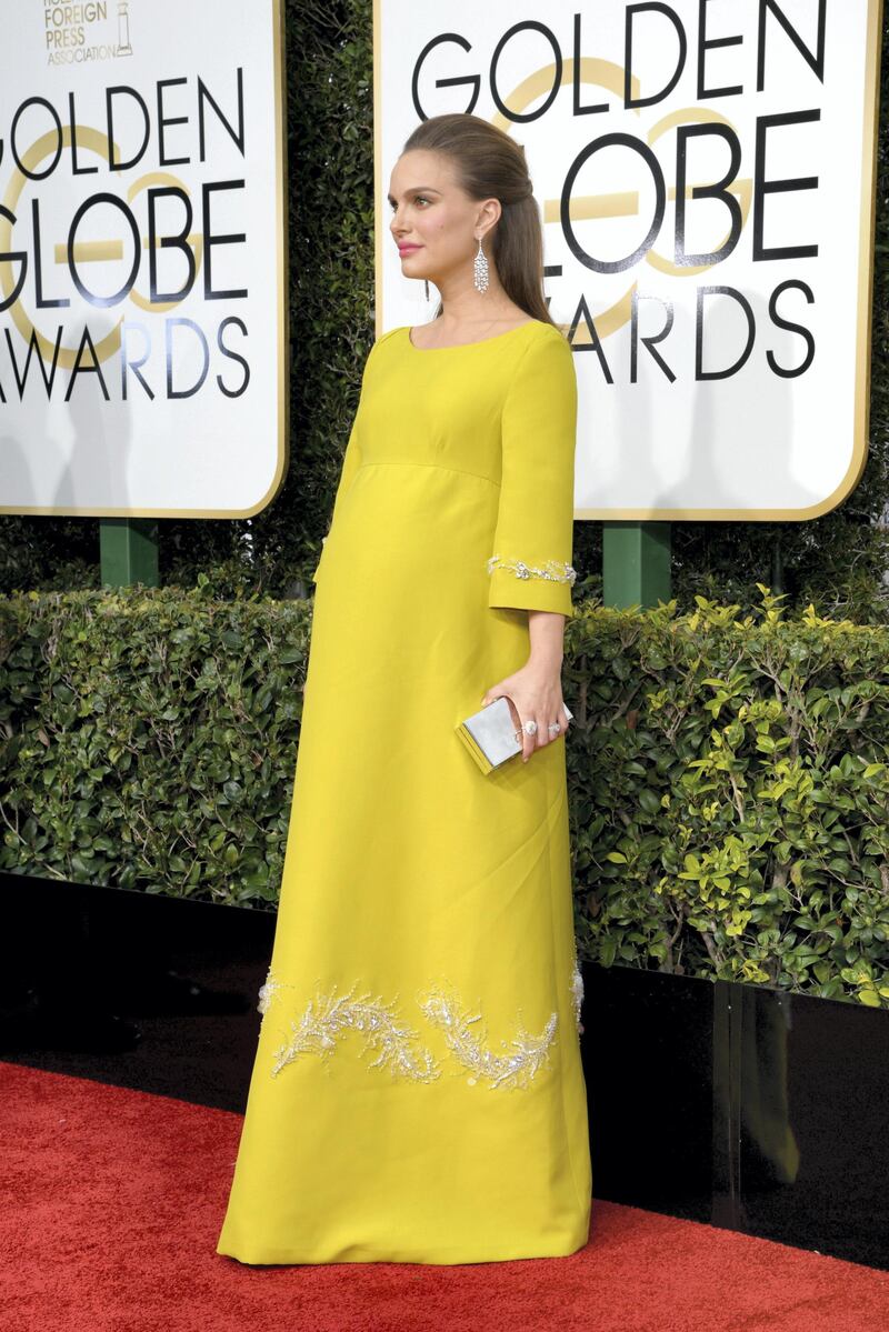 BEVERLY HILLS, CA - JANUARY 08:  74th ANNUAL GOLDEN GLOBE AWARDS -- Pictured: Actress Natalie Portman arrives to the 74th Annual Golden Globe Awards held at the Beverly Hilton Hotel on January 8, 2017.  (Photo by Kevork Djansezian/NBC/NBCU Photo Bank via Getty Images)