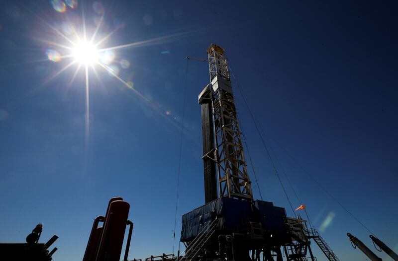 FILE PHOTO: A drilling rig is seen at Vaca Muerta shale oil and gas drilling, in the Patagonian province of Neuquen, Argentina January 21, 2019.  REUTERS/Agustin Marcarian/File Photo