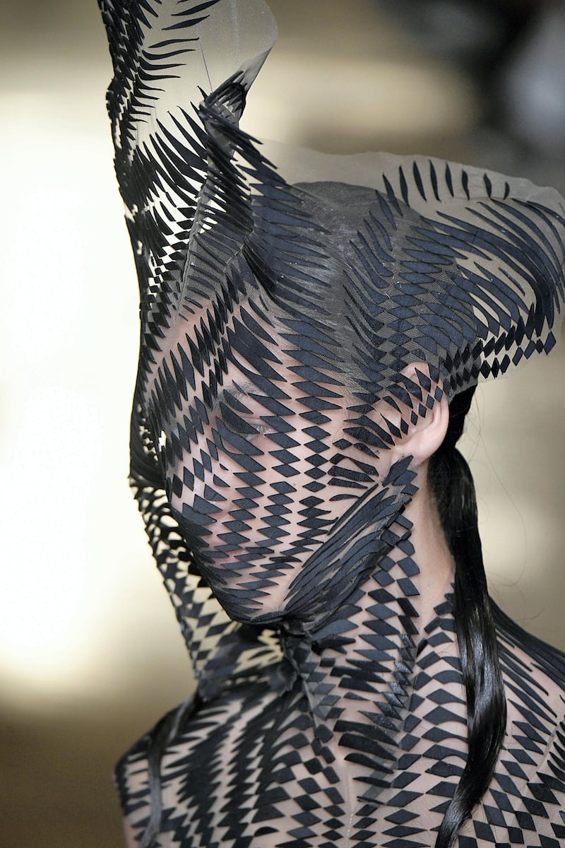 PARIS, FRANCE - JANUARY 22: A model walks the runway during the Iris Van Herpen Haute Couture Spring Summer 2018 show as part of Paris Fashion Week on January 22, 2018 in Paris, France. (Photo by Victor VIRGILE/Gamma-Rapho via Getty Images)